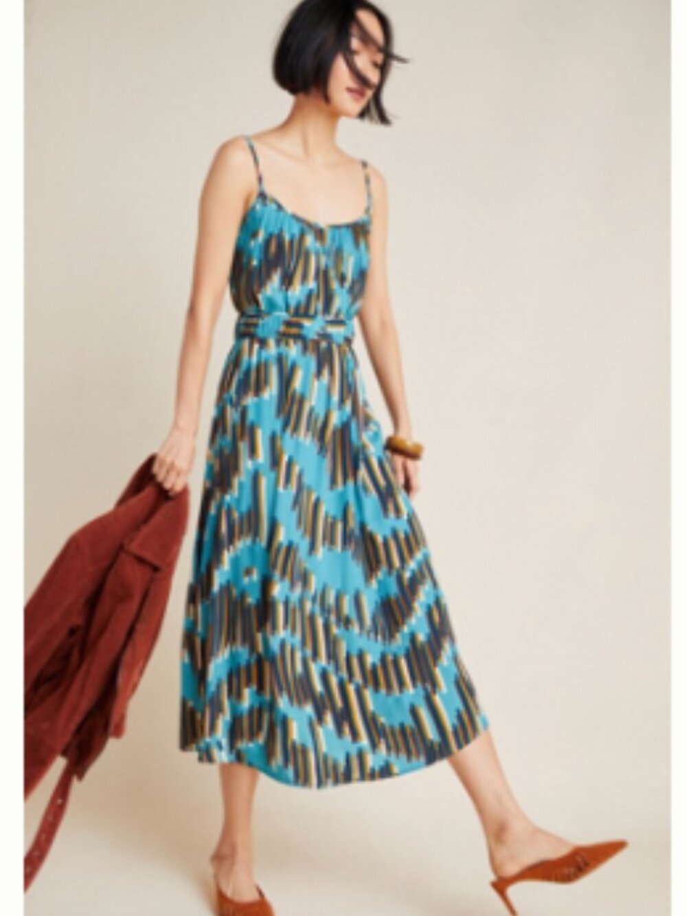 Corey Lynn Calter Carreaux Midi Dress Style No. 4130024090055 Color: BLUE MOTIF